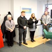 Branch manager Nicola Roden welcome Mayor Sonia Barker to the opening of Kingsley Home Care's new office in Lowestoft.