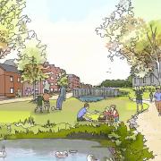 An artist's impression of plans for 500 houses on Lowestoft waterfront.