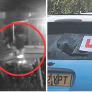 Two windows of a learner drivers Mini Cooper were smashed by a thug in Field Lane in Kessingland, near Lowestoft