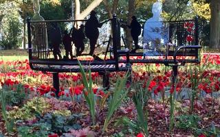 The Tommy statues previously in the poppy memorial Remembrance Garden at Belle Vue Park, Lowestoft. Picture: Mick Howes