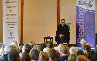 A scene from a previous author talk at the 'Slaughter in Southwold' crime writing festival in 2016.