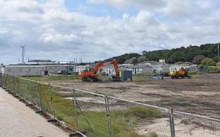 Work to remove the unauthorised development from land at North Denes in Lowestoft. Picture: Mick Howes
