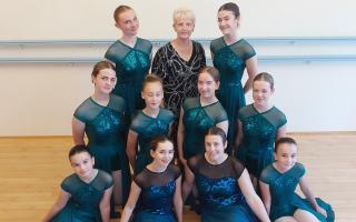 Miss Louise pictured centre back, with students from her dance school, The Louise Elizabeth School of Dance. Picture: David Hebborn
