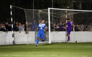Jake Reed was on target for Lowestoft Town FC in their defeat against Ipswich Wanderers. Picture: Shirley D Whitlow