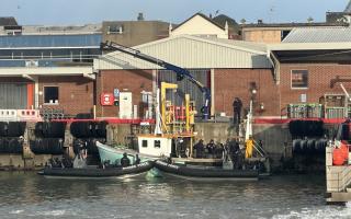 Two Border Force ribs were seen with a fishing vessel in Lowestoft